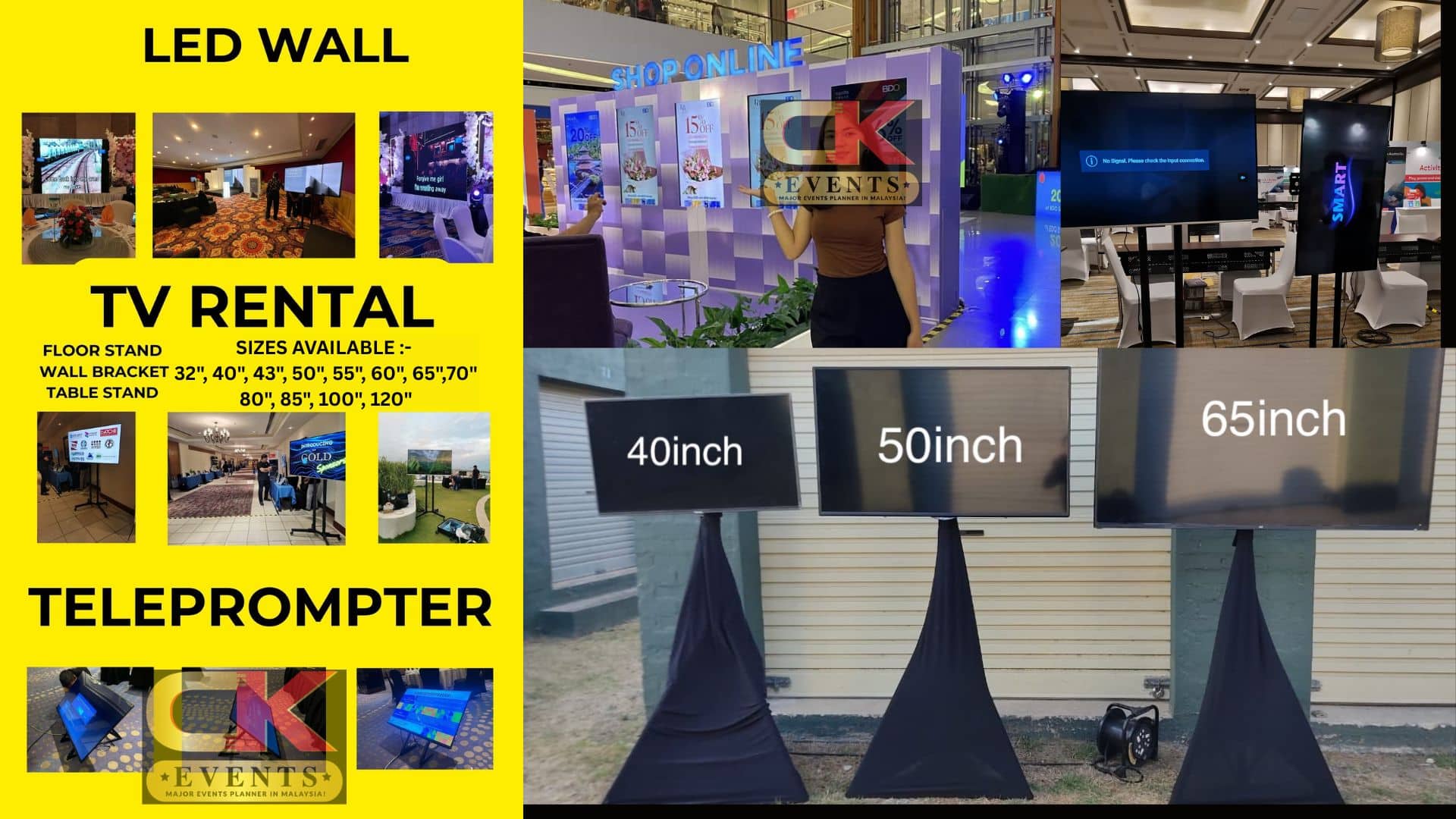 TV rental Malaysia setup for events, conferences and exhibitions by CK Event Management Company